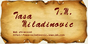 Tasa Miladinović vizit kartica